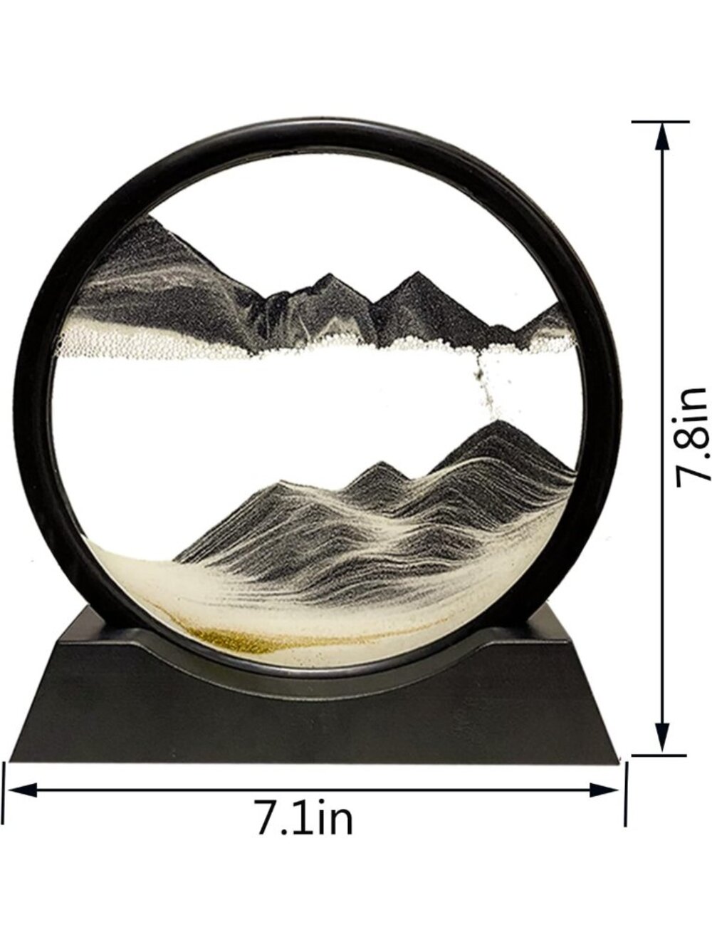 3D Deep Sea Liquid Motion Sand Art Picture - Moving Sand Decor, 7" Black - Picture 3 of 6